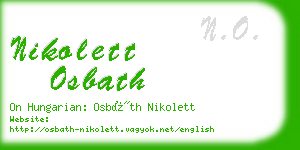 nikolett osbath business card